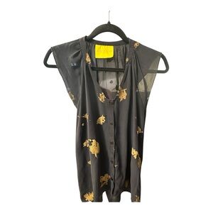 Aaron Ashe Elegant Black and Gold Blouse
